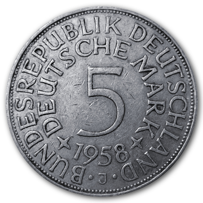 Deutschland 5 DM 1958 7,00g Silber J Vorderseite