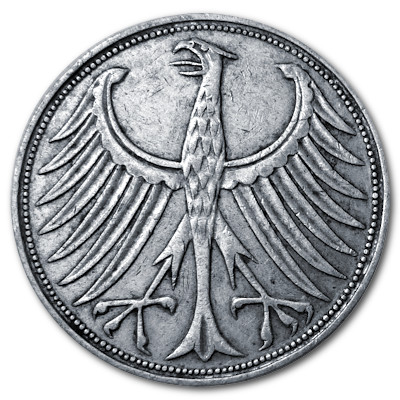 Deutschland 5 DM 1959 7,00g Silber J Rückseite