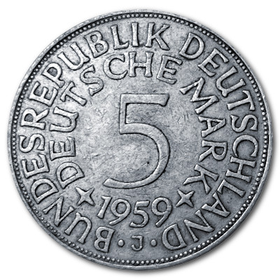 Deutschland 5 DM 1959 7,00g Silber J Vorderseite