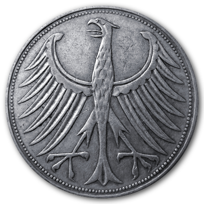 Deutschland 5 DM 1960 7,00g Silber D Rückseite