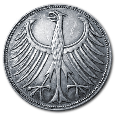 Deutschland 5 DM 1960 7,00g Silber G Rückseite