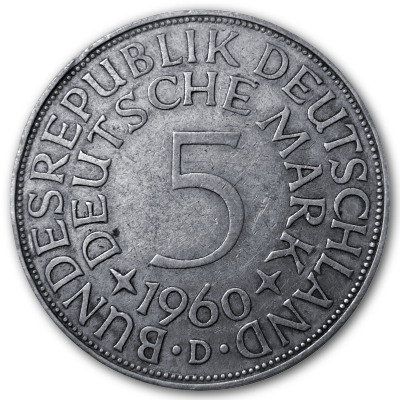 Deutschland 5 DM 1960 7,00g Silber D Vorderseite