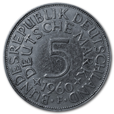 Deutschland 5 DM 1960 7,00g Silber F Vorderseite