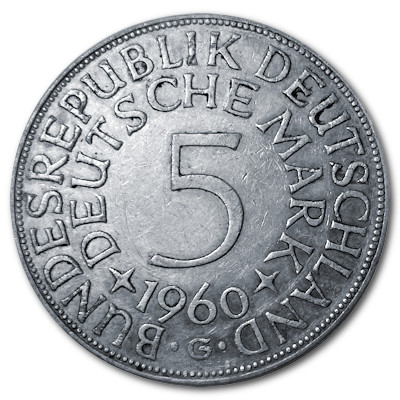 Deutschland 5 DM 1960 7,00g Silber G Vorderseite