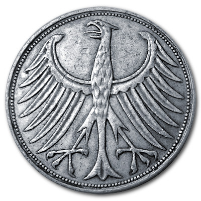 Deutschland 5 DM 1961 7,00g Silber J Rückseite