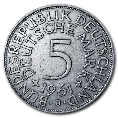 Deutschland 5 DM 1961 7,00g Silber J Vorderseite