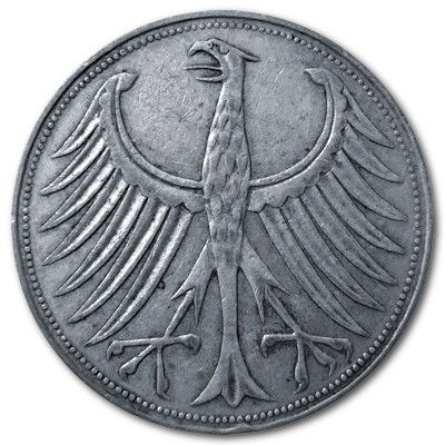 Deutschland 5 DM 1964 7,00g Silber D Rückseite