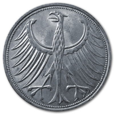 Deutschland 5 DM 1964 7,00g Silber F Rückseite