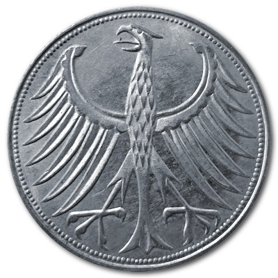 Deutschland 5 DM 1964 7,00g Silber G Rückseite