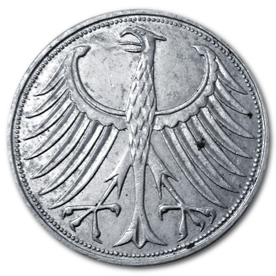 Deutschland 5 DM 1964 7,00g Silber J Rückseite