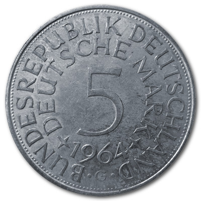Deutschland 5 DM 1964 7,00g Silber G Vorderseite