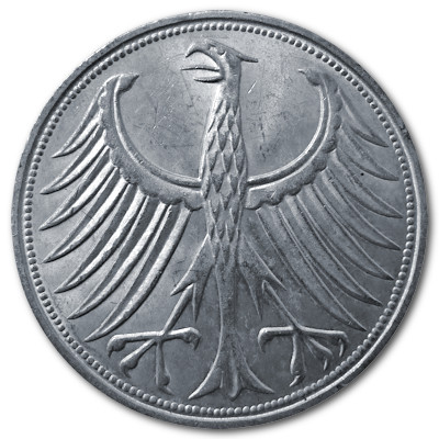 Deutschland 5 DM 1965 7,00g Silber F Rückseite
