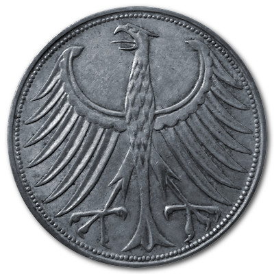 Deutschland 5 DM 1965 7,00g Silber G Rückseite