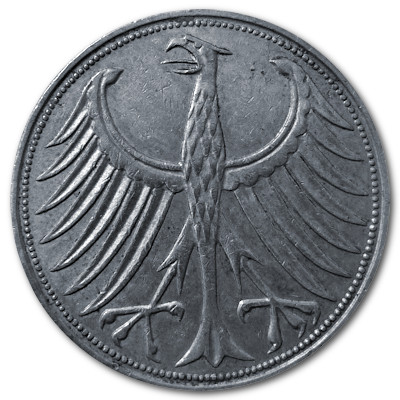Deutschland 5 DM 1965 7,00g Silber J Rückseite