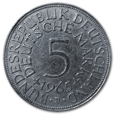 Deutschland 5 DM 1965 7,00g Silber J Vorderseite