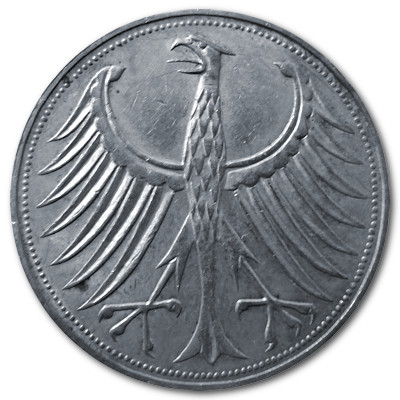 Deutschland 5 DM 1966 7,00g Silber D Rückseite