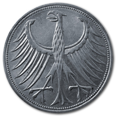 Deutschland 5 DM 1966 7,00g Silber F Rückseite