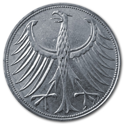 Deutschland 5 DM 1966 7,00g Silber G Rückseite