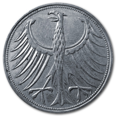Deutschland 5 DM 1966 7,00g Silber J Rückseite