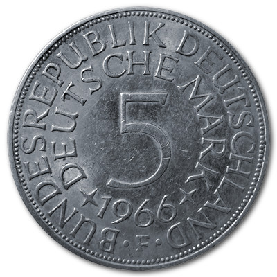 Deutschland 5 DM 1966 7,00g Silber F Vorderseite