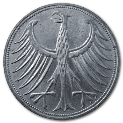 Deutschland 5 DM 1967 7,00g Silber F Rückseite