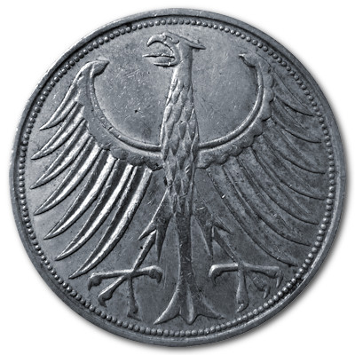 Deutschland 5 DM 1967 7,00g Silber J Rückseite