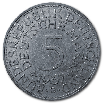 Deutschland 5 DM 1967 7,00g Silber G Vorderseite