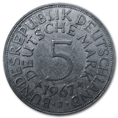 Deutschland 5 DM 1967 7,00g Silber J Vorderseite