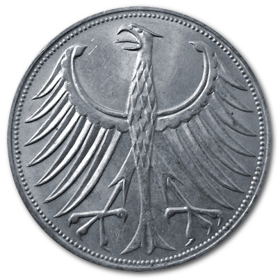 Deutschland 5 DM 1968 7,00g Silber D Rückseite