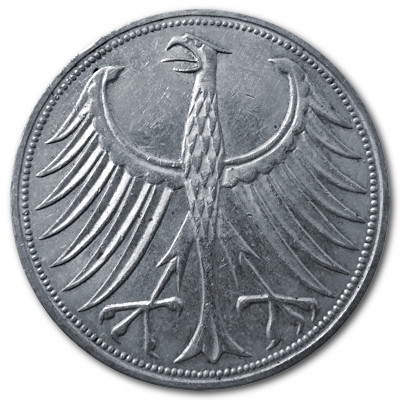 Deutschland 5 DM 1968 7,00g Silber F Rückseite