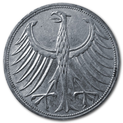 Deutschland 5 DM 1968 7,00g Silber G Rückseite