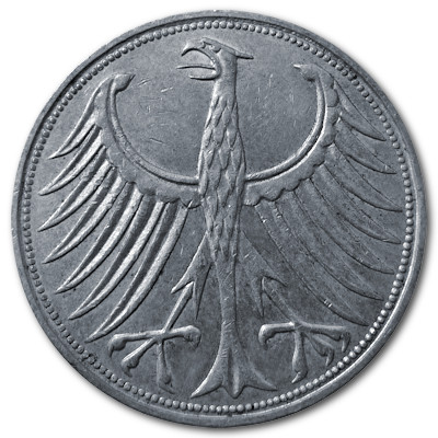 Deutschland 5 DM 1968 7,00g Silber J Rückseite