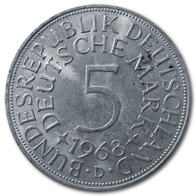 Deutschland 5 DM 1968 7,00g Silber D Vorderseite