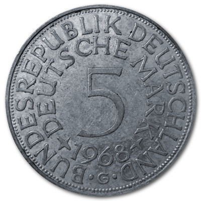 Deutschland 5 DM 1968 7,00g Silber G Vorderseite