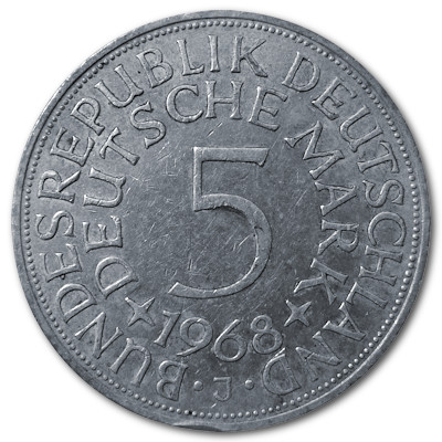Deutschland 5 DM 1968 7,00g Silber J Vorderseite