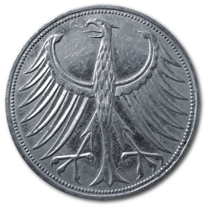 Deutschland 5 DM 1969 7,00g Silber F Rückseite