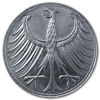 Deutschland 5 DM 1969 7,00g Silber G Rückseite