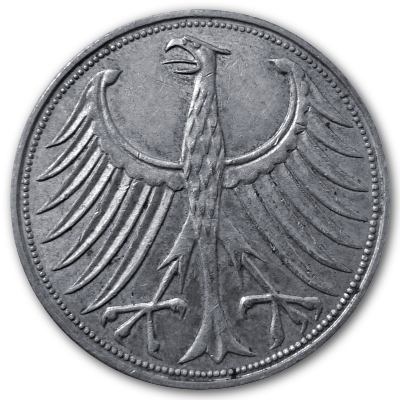 Deutschland 5 DM 1969 7,00g Silber J Rückseite