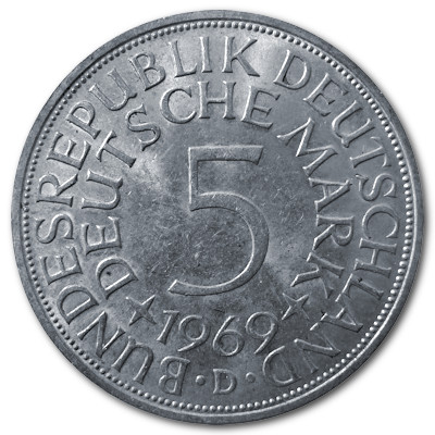 Deutschland 5 DM 1969 7,00g Silber D Vorderseite