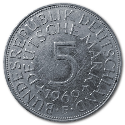 Deutschland 5 DM 1969 7,00g Silber F Vorderseite