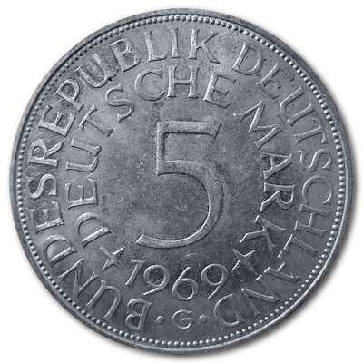 Deutschland 5 DM 1969 7,00g Silber G Vorderseite