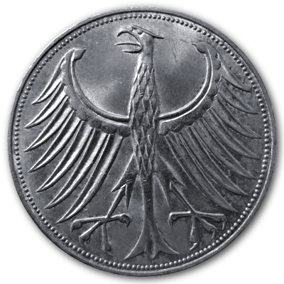 Deutschland 5 DM 1970 7,00g Silber D Rückseite