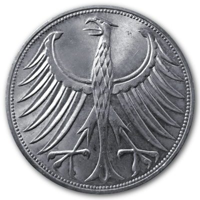 Deutschland 5 DM 1970 7,00g Silber G Rückseite