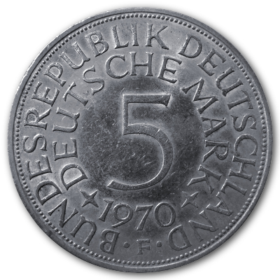 Deutschland 5 DM 1970 7,00g Silber F Vorderseite