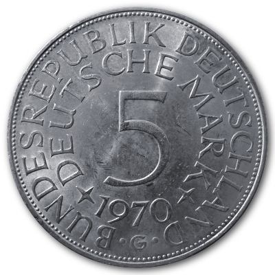 Deutschland 5 DM 1970 7,00g Silber G Vorderseite