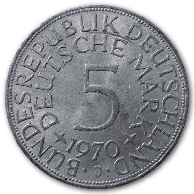 Deutschland 5 DM 1970 7,00g Silber J Vorderseite