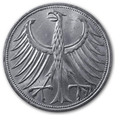 Deutschland 5 DM 1971 7,00g Silber F Rückseite