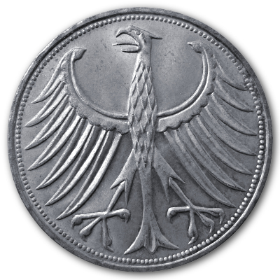 Deutschland 5 DM 1971 7,00g Silber J Rückseite