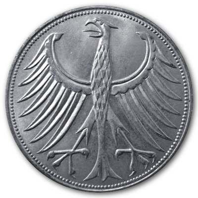 Deutschland 5 DM 1972 7,00g Silber D Rückseite