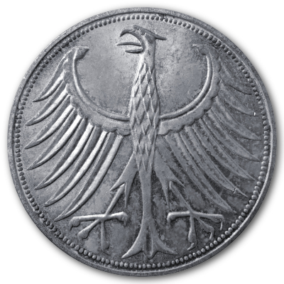 Deutschland 5 DM 1972 7,00g Silber F Rückseite